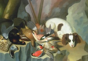 Dog Watching Over Dead Game by Jan Coster